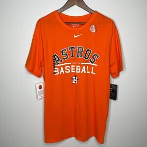 Nike Houston Astros Baseball T-Shirt Men’s Orange Dri-Fit Short Sleeve Tee NWT